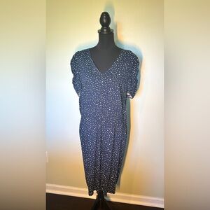 Banana Republic Navy and White Midi Dress